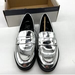 Worthington Silver Metallic Penny Loafers